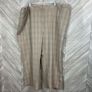NWT Lane Bryant Pants Plaid Wide Leg Cuffed Crop 28